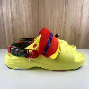Crocs Classic All Terrain Sandals Yellow with Zipper Pouch Men Sz 7/Wmn Sz 9